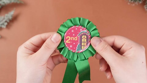 Cunno 57 Pcs Christmas Door Decorating Contest Kit Includes 1 Voting Box 50 Ballot Cards 3 Christmas Ribbons and 3 Award Medals for Xmas Holiday Party Trophy Supplies