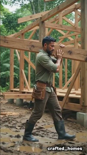 Building My Dream Home in the Jungle From Scratch 🌿🏠 #buildingconstruction