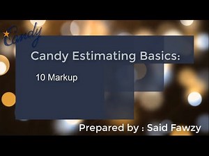 Candy Estimating Basics : 10 Markup (Arabic)