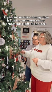 It’s not a Christmas tree… it’s an ornament display. At The Shack, our tree is your tree — if you see something you like, just buy it right off the branches. Even if Tammy doesn’t like it😉 Don’t forget about @elmvale_markets this Thursday and Friday night grab it while you can. | The Tiny Art Shack