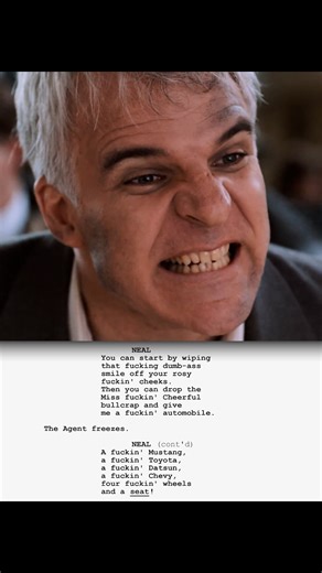 Screenplayed on Instagram: "In this scene from Planes, Trains, and Automobiles (1987), the F-bomb is dropped nineteen times in 60 seconds. If not for this one moment, the MPAA would have rated the film PG or PG-13; instead, it received an R rating. Edie McClurg, who plays the rental-car attendant, says that to this day, random people still approach her and ask her to tell them they’re “f*cked.” Written and directed by John Hughes 🎥"