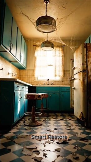Abandoned Vintage 1950s Retro Kitchen Restore
