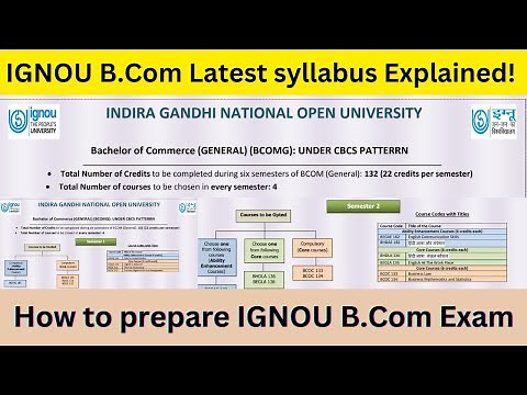 IGNOU B.Com syllabus | IGNOU B.Com Latest syllabus Explained! How to prepare IGNOU B.Com Exam