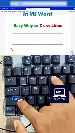 47K views · 1.5K reactions | Microsoft Word တွင် မျဉ်းကြောင်းတွေကို စာရွက်အပြည့်ဆွဲနည်း #computer #shortcuts | Myanmar Pyi - MMP | Facebook