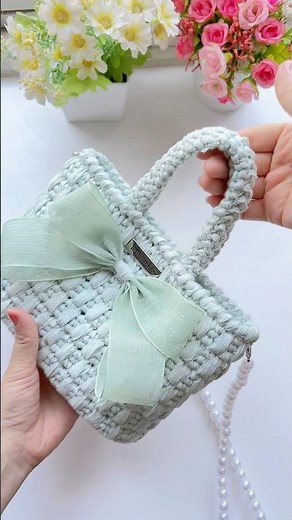 Móc túi xách nơ Xinh và nhẹ nhàng #crochet #handmade #diy #crochetpattern