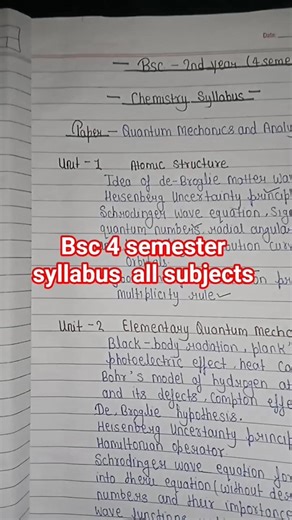 Bsc 2nd year (4 Semester) all subjects syllabus #virlshort #exam #trendingshorts #syllabus #bsc