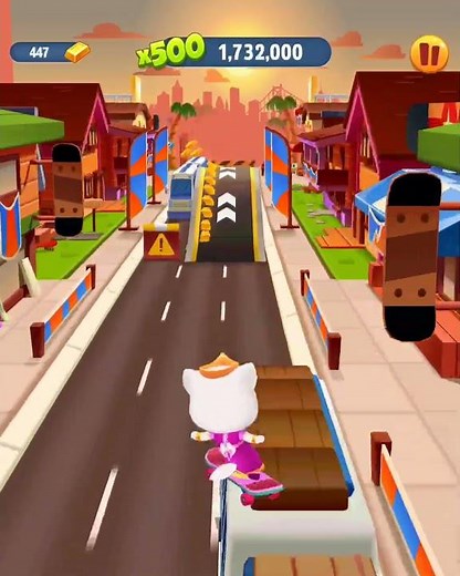 Talking Tom Gold Run Princess Angela Skateboard The Skateboard Funny Race Android Gameplay #Shorts
