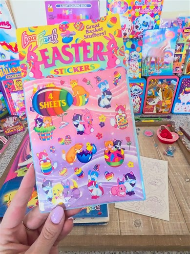 Opening vintage Lisa Frank always comes with a little bit of internal conflict. On one hand… sealed vintage is rare. Once it’s opened, that’s it. You can’t go back. But on the other hand… I had to know what was inside. This is a vintage Lisa Frank Easter 4-sheet sticker pack, and I’ve had a suspicion that some of these sealed packs might contain sheets that were still on my list. So after a small internal debate… I opened it. And I’m honestly glad I did. Every single sheet inside was missing fro