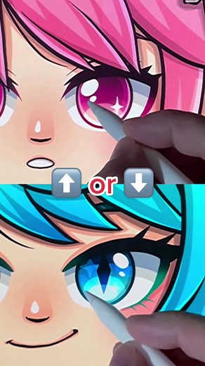 Colouring Anime Eyes easy step by step with Procreate. How to draw Chibi Characters from Gacha Club. #howtodraw #animeart #digitalart #fyppopoppppppp