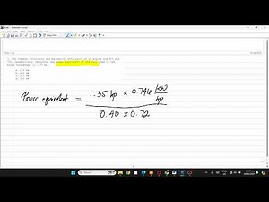 AB Power Engineering Sample Problem: Determine Power Equivalent of Fuel