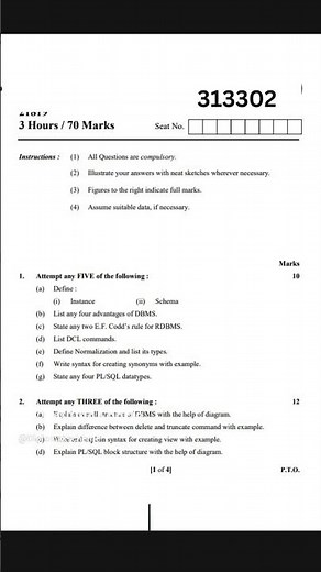 (Dms) msbte k scheme winter 2024 Database Management System imp paper #312302 #kscheme #msbte