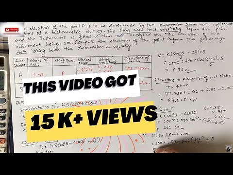 || Tacheometry surveying || Distance and elevation surveying numerical calculation|| lecture -5 ||