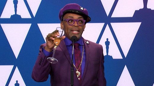 Spike Lee celebrates first Oscar win