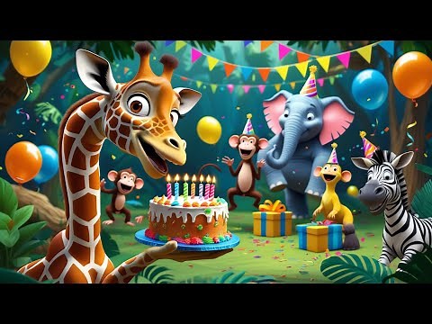 Giraffe’s Birthday Bash! | Jungle Animal Party Song for Kids | Fun Nursery Rhyme for Babies