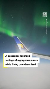 A passenger on a Seattle-to-Iceland flight caught an incredible glimpse of the aurora borealis when traveling over Greenland on January 7. ‘One of the coolest things I've ever seen on a plane,’ the traveler, Vincent Ledvina, wrote on Twitter. ‘I had my seat neighbors all glued to the windows after pointing the aurora out to them!’ | NowThis