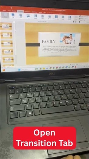 How to open Transition tab in powerpoint in seconds