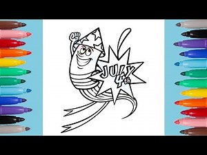 4th of July Firework Coloring Page | 4th July 🎇