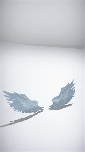 Elegant Blue Wings with Detailed Feathers