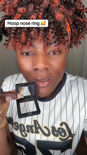 Hoop nose ring that goes on every fashion @OUFER FASHION JEWELRY #nosering #nosehoop #tiktokmademebuyit #nosepiercing #spotlight