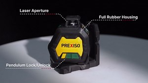 PREXISO 360 Laser Level with Tripod & 2 Plumb Dots - IP54 Rechargeable Point Cross Laser Level Self-Leveling- Lazer Leveler Tool 3 Brightness Settings, Plumb Spot Lazer Level for Construction, Ceiling