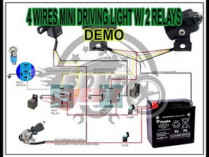 4 Wires Mini Driving Light using 2 Relays (Demo)