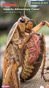 Giant Weta Digestive System Animation | Insects Anatomy | Insects AI Art | 07