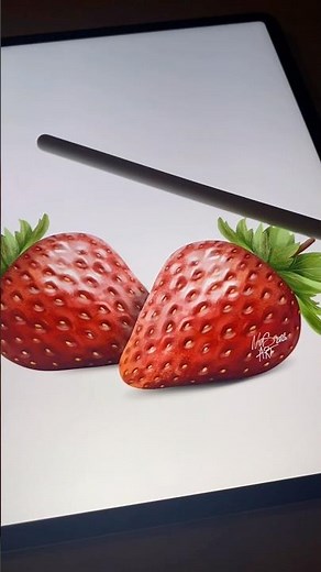 How to draw realistic strawberries 🍓 (The final glow is everything!)