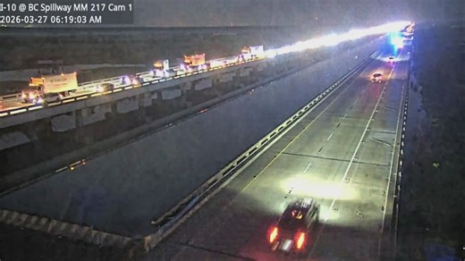 Crash on I-10 East on Bonnet Carre Spillway is cleared, traffic is slow-moving in the area