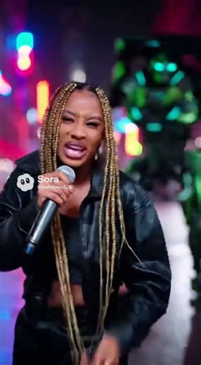 beautiful rap girl singing rap music video ft. dancing transformer robot #2