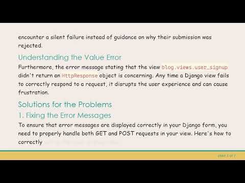 Resolving Django Form Error Messages and Value Errors in User Signup