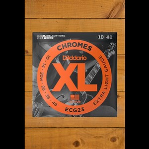 D'Addario ECG23 Chromes Flat Wound Electric Guitar Strings - 10-48