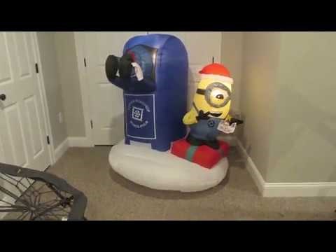 Gemmy 2018 4.5ft Minion Mailbox Scene Airblown Inflatable Review