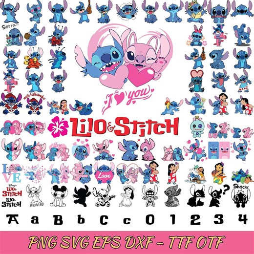 1000 Stitch Svg, Stitch and Angel SVG Bundle, Stitch Svg, Stitch Couple Svg, Png, Stitch Love Svg, Angel, Stitch With Angel Svg Png,love Svg - Etsy