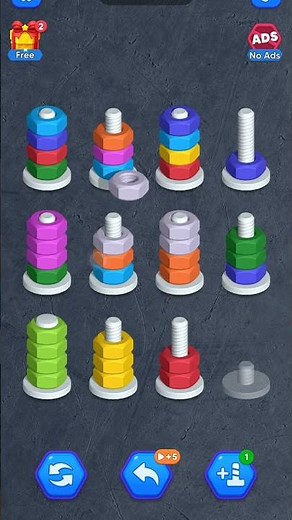 Nut Sort Puzzle Game | Sort The Nuts & Relax Your Mind | Satisfying Sorting Game