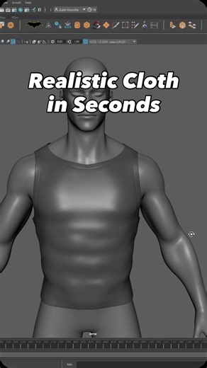Zubin K on Instagram: "Realistic cloth doesn’t need hours of modeling. Here’s my go to workflow to get natural folds, and well fitted garments quickly. Start by creating a low polygon mesh using Quad Draw, and generate natural folds and wrinkles with nCloth. This is a fast, production friendly approach for creating realistic garments. Save this for later and try it out on your next project! #3dmodeling #maya3d #hardsurface #topology #3dclothing"