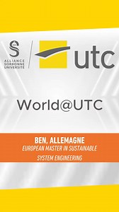 🎥 [New Series: world@UTC] 🌍 In this new series, world@UTC, Sebastian, a student at UTC, meets exchange students to learn about their journeys, experiences, and perspectives on life at UTC. Today, we’re heading to Germany 🇩🇪 Sebastian interviews Ben, who follows the European Master in Sustainable System Engineering. He shares his adventure at UTC and talks about his experience in France ! Want to learn more? Watch the video and dive into the daily life of international students at UTC! 🎬✨ #w