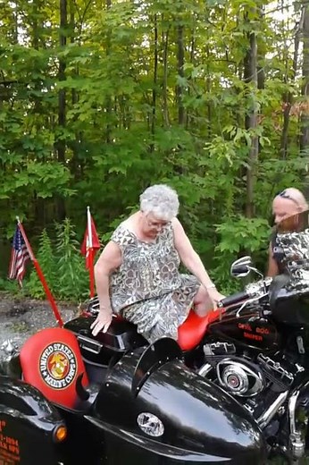 Grandma's on Vibrating Motorcycle seat