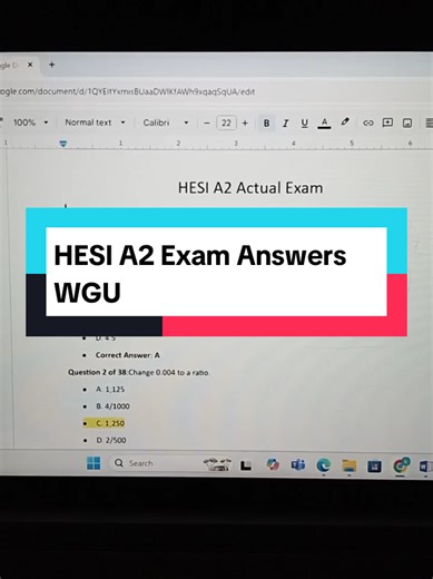 HESI A2 Exam Answers for WGU Nursing Students