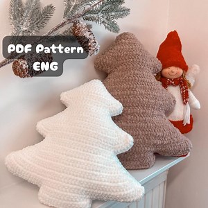 Minimalist Christmas Tree Pillow Crochet Pattern/videos/tutorial/digital Pdf/english Only - Etsy
