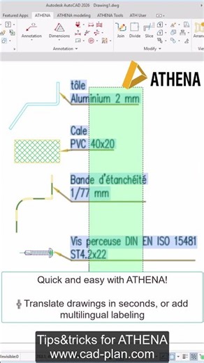 AutoCAD ATHENA Multilingual drawings in seconds! #construction #tutorial #autocad #drawing