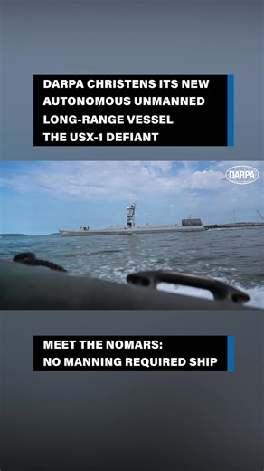 Check out DARPA's new long-range autonomous unmanned vessel, the NOMARS (No Manning Required Ship), named the USX-1 Defiant #darpa #drones #NOMARS #unmanned #Defiant | Military Times