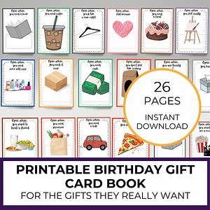 Birthday Gift Card Book Printable, Gift Card Holder, 21st Birthday Gift, Photo Album Gift Card Idea, Gift for Girl, Birthday Card for Her - Etsy