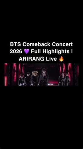 BTS LIVE 2026 Comeback Concert 😍 ARIRANG Full Show Highlights