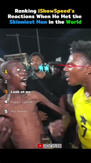 Ranking iShowSpeed’s Reactions When He Met the Skinniest Man in the World
