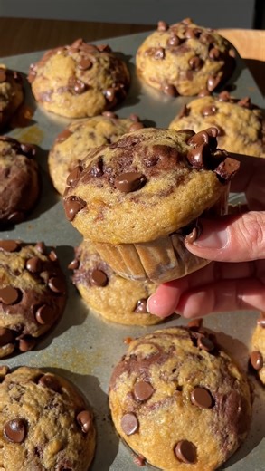 Monique: Ambitious Kitchen on Instagram: "EXCUSE ME!? Aren’t these just the cutest and MOST delicious muffins you’ve ever seen?! Marbled banana bread muffins packed with chocolate chips and nostalgia… because who didn’t love a marbled loaf or muffin at their coffee shop as a kid? 🙋‍♀️ so fluffy and SO dang good. comment “MUFFINS” below for the full recipe sent straight to your DMs with measurements so you can make now, or bookmark for later! here’s what to add to your grocery list: 3 extra-ripe