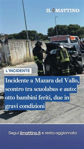 Incidente tra scuolabus e auto: otto bambini feriti, due in gravi condizioni