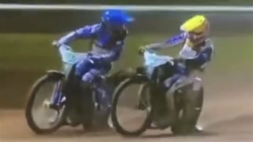 Shocking moment British Speedway star kicks rival mid-race in high-speed clash