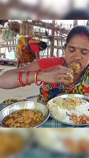 Chicken leg piece 🍗 eating