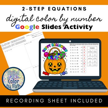 Digital Color by Number: 2-Step Equations Halloween