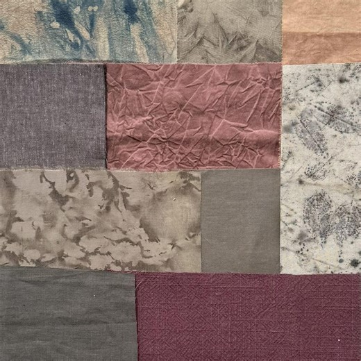 Handcrafted Botanical Dyed Fabric Bundle – Earth Tones Organic Cotton, Rayon & Linen for Quilting - Etsy